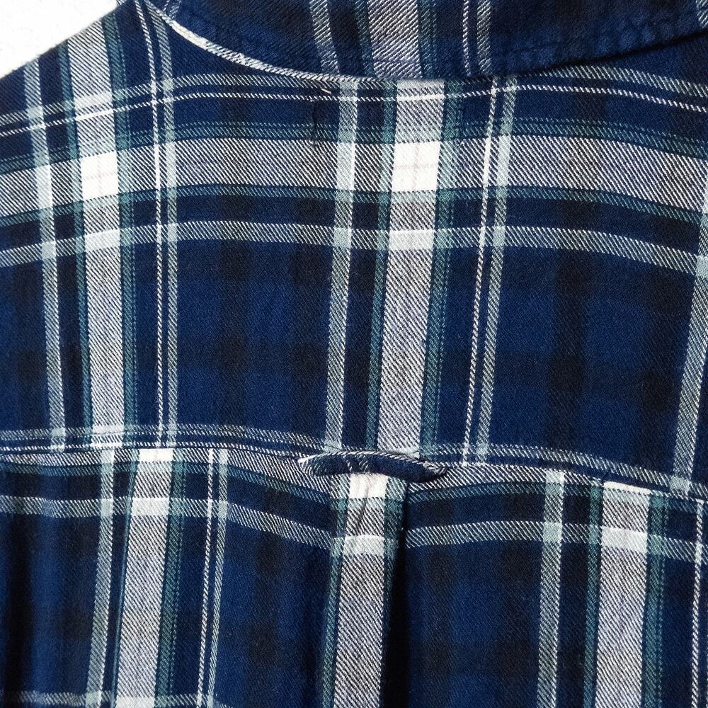 Kendall & Kylie Flannel Shirt Size S Blue Plaid Button Up Casual Top - Picture 6 of 11